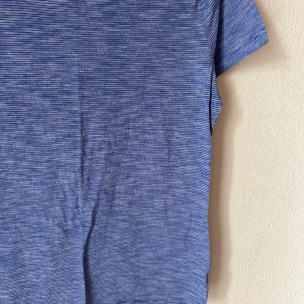 Mossimo Supply Co Womens Blue White Striped Crew Neck Short Sleeve Tee Shirt L - Picture 4 of 6